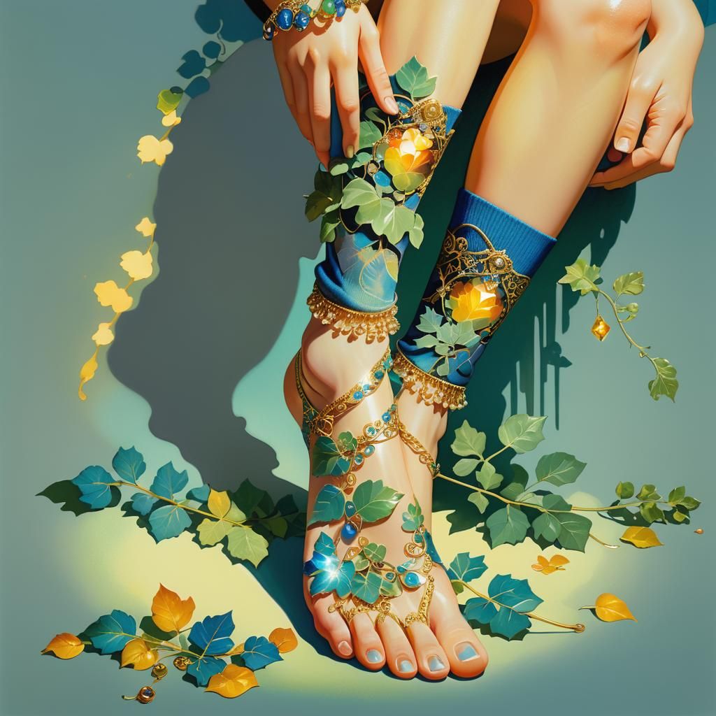 Anklets in Neoclassical Style Illustration