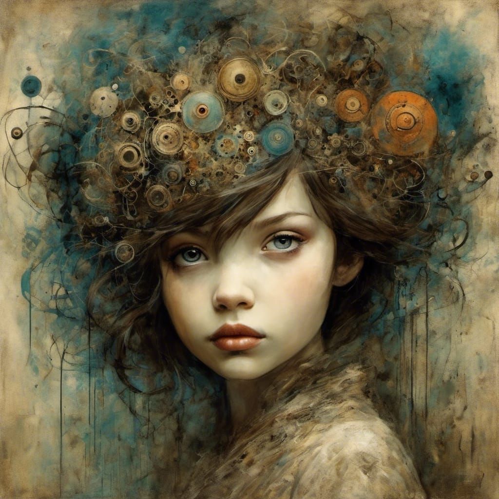 Girl in Art Brut Style