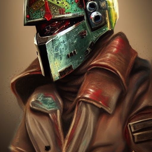 Space Western Bounty Hunter Concept Art Portrait