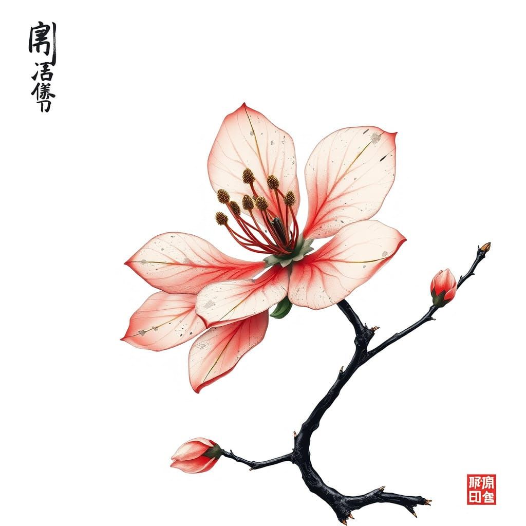 Cyberpunk Florist's Sacred Blossom in Elegant Calligraphy St...