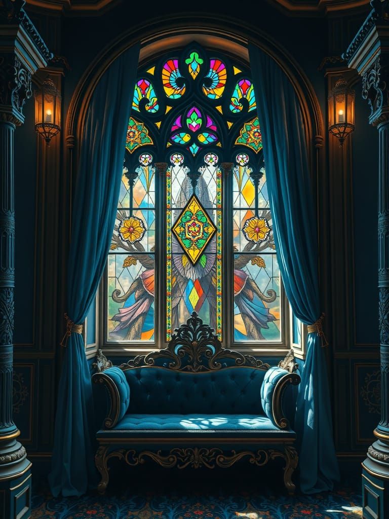 Enchanted Window Seat in Grand, Mystical Style
