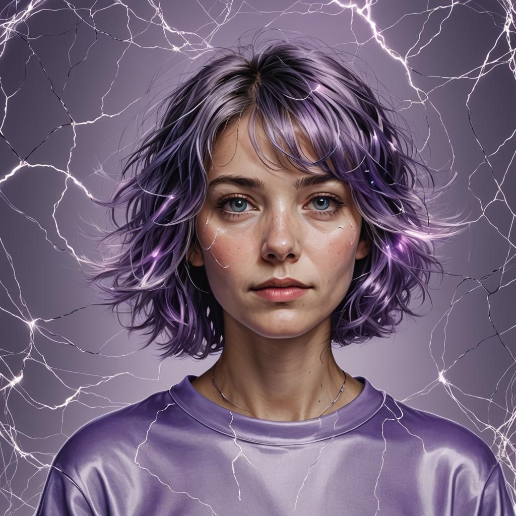 Young Woman in Digital Age: Cinematic Pop Art