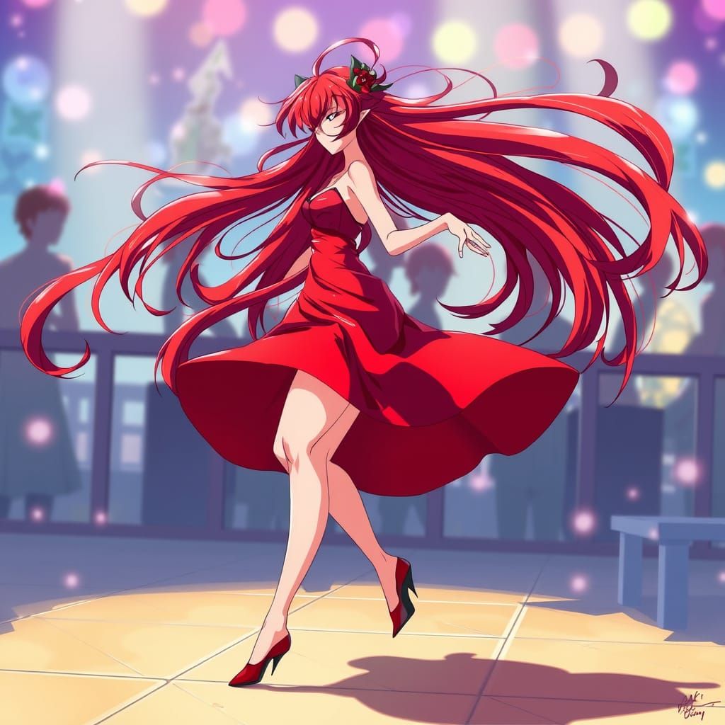 Rias Gremory Dances with Issei in Anime-Inspired Elegance