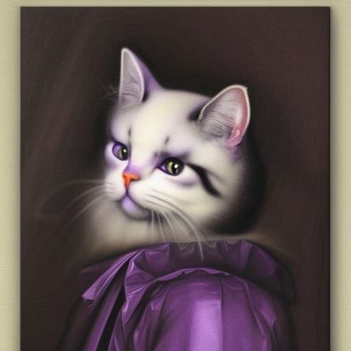 Gothic Cat Portrait with Aquiline Nose