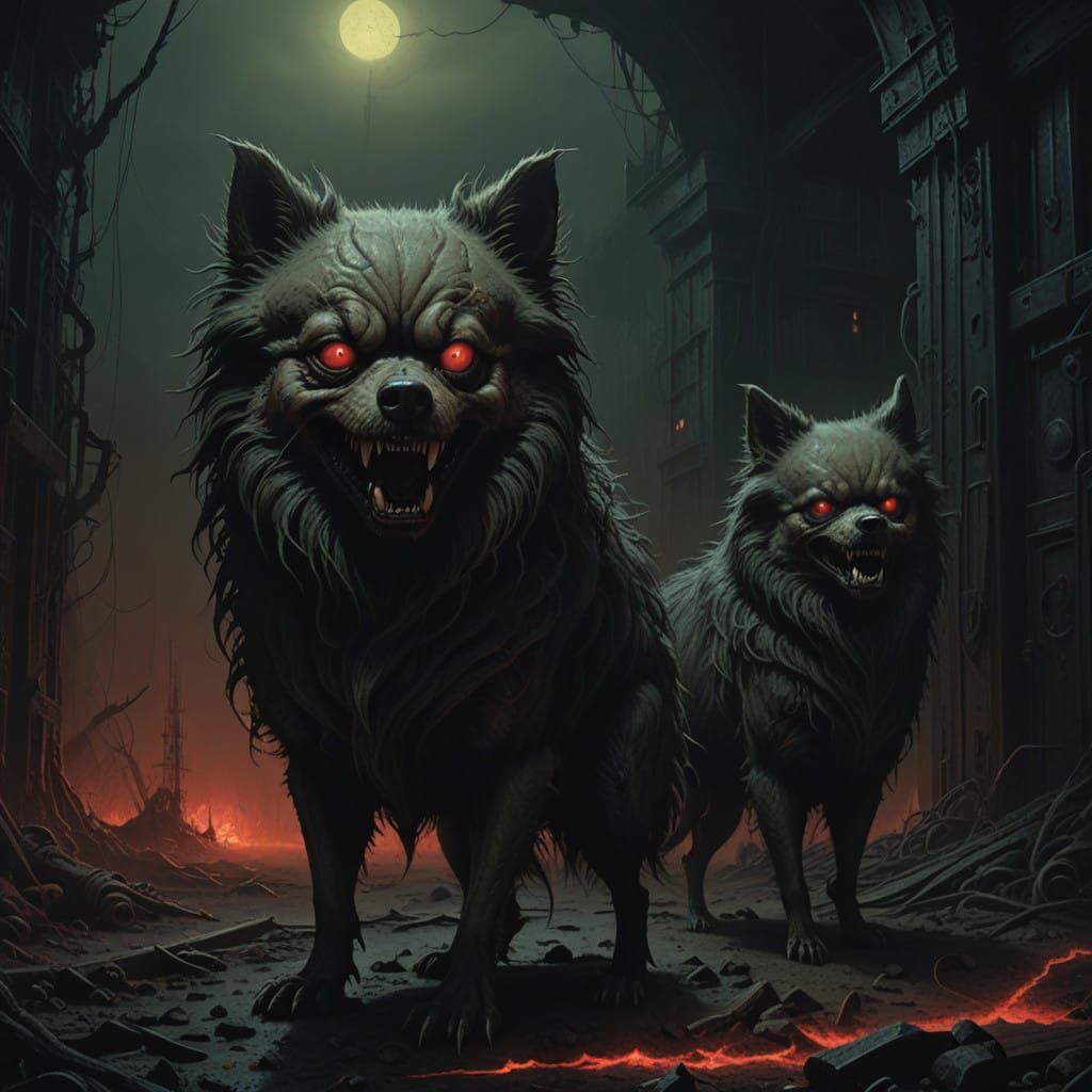 2 demon Pomeranian dog