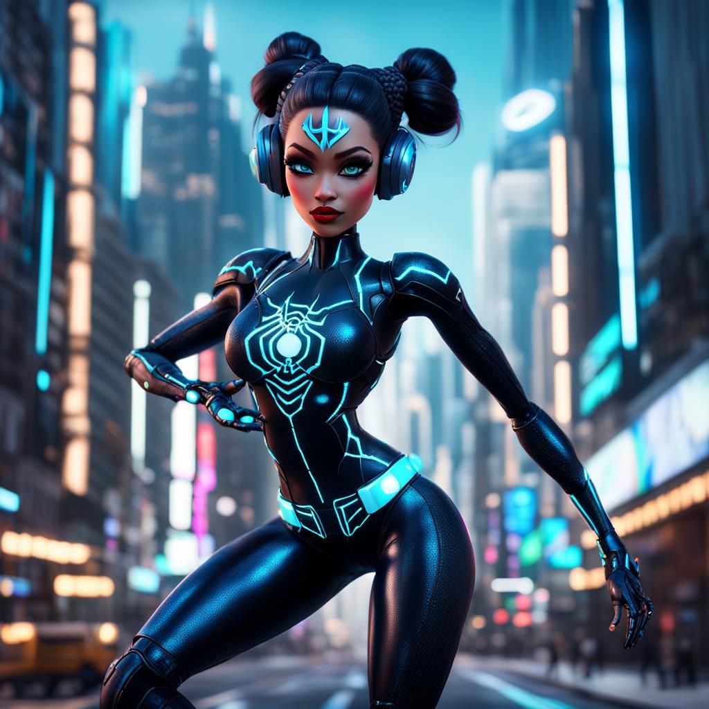 Spider-Girl Bratz Doll Swings Through Sci-Fi City