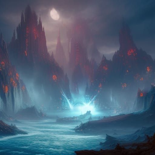 Fantastical Matte Painting with Intricate Details