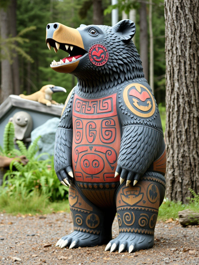 Aboriginal Kodiak Bear Totem Art