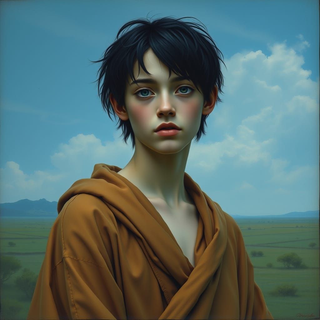 Ethereal Youth in a Celestial Realm