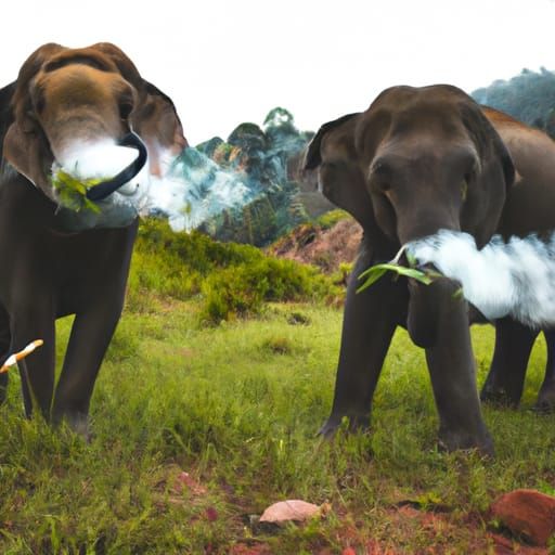 Elephants Smoking Weed: An AI Generated Image