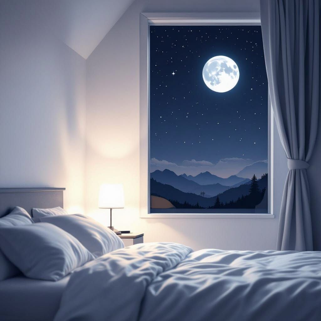 Moonlit Room with Atmospheric Lighting