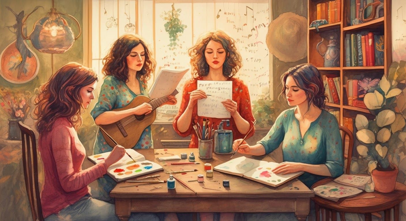 Women's Creative Expression in Impressionist Watercolor