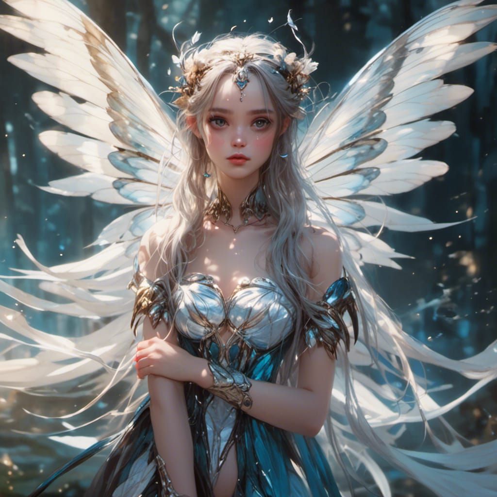 Enchanting Fairy with Wings in Fantasy Landscape