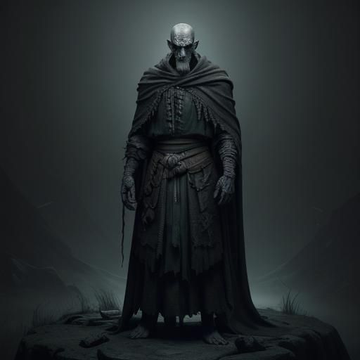 Eerie Gothic Keeper in Dark Fantasy Style