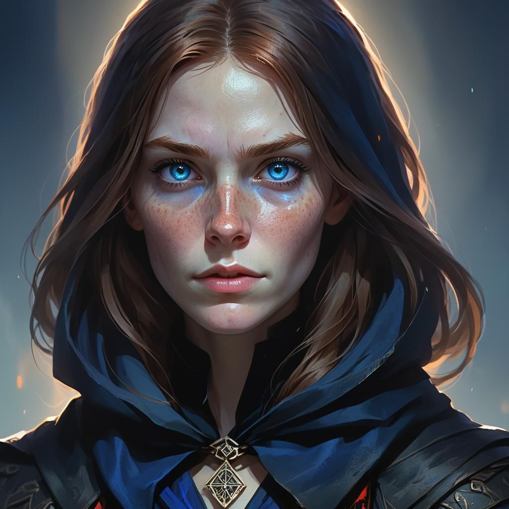 Mystical Witch Portrait in a Dark Fantasy Style