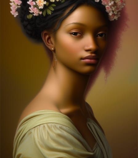 Girls With Jasmine Flowers In Their Hair no27 - by Solomon
