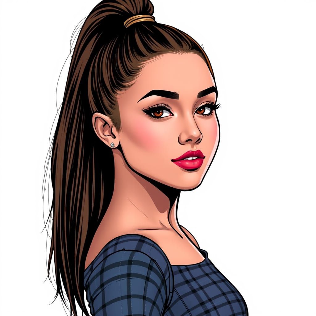 Glamorous Pop Icon in Comic Book Style