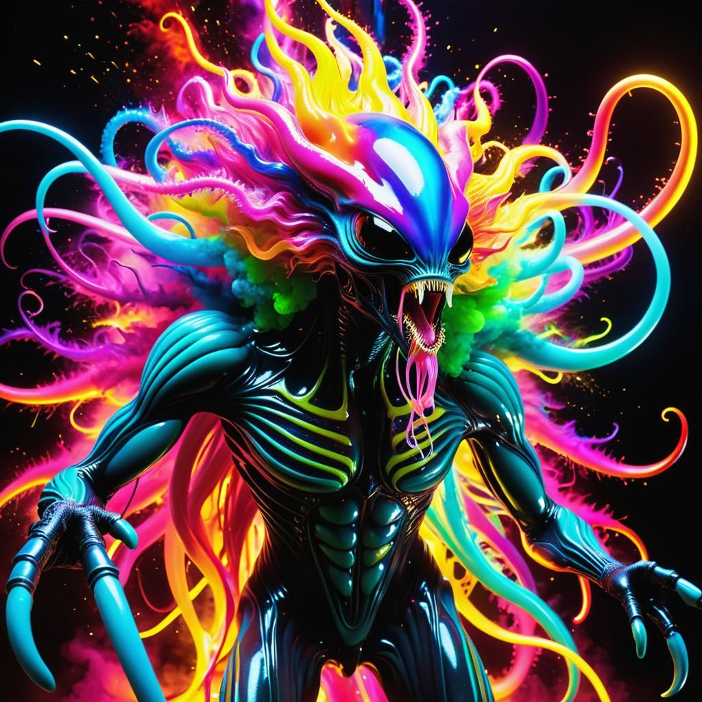 Alien Creature Emerges in Surreal Explosion