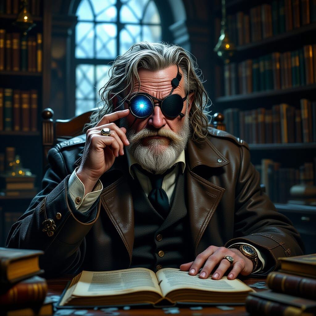 Mad Eye Moody in Dimly Lit Study