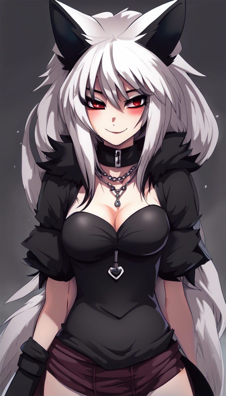 Goth Anime Manga Black Fox Furry Anthro Character