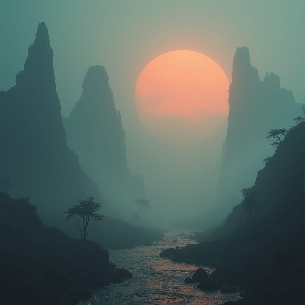 Divided Planet in Ethereal Hues