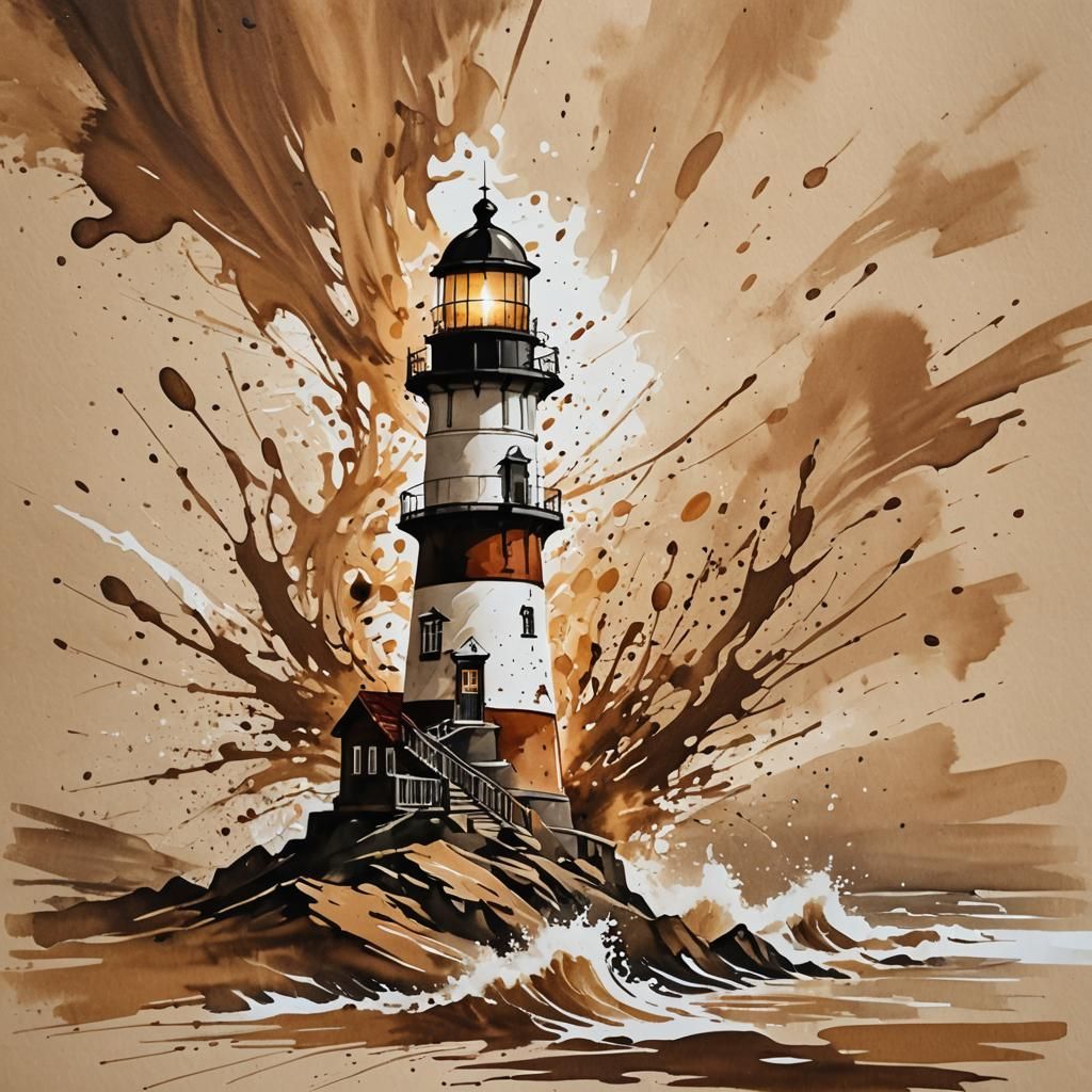 Coffee Splash Lighthouse: Splash Art Concept