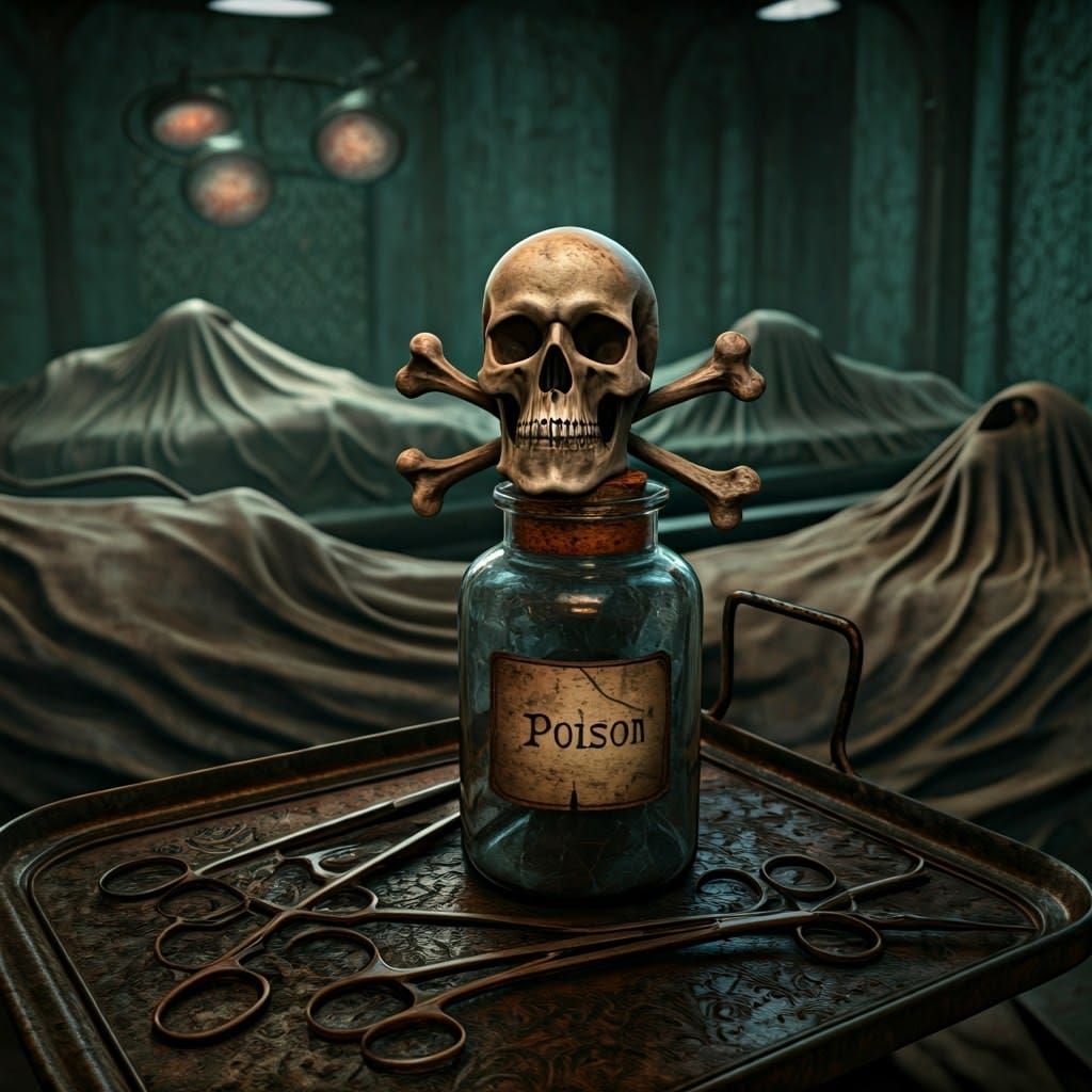 Skull and Crossbones on Poison Vial