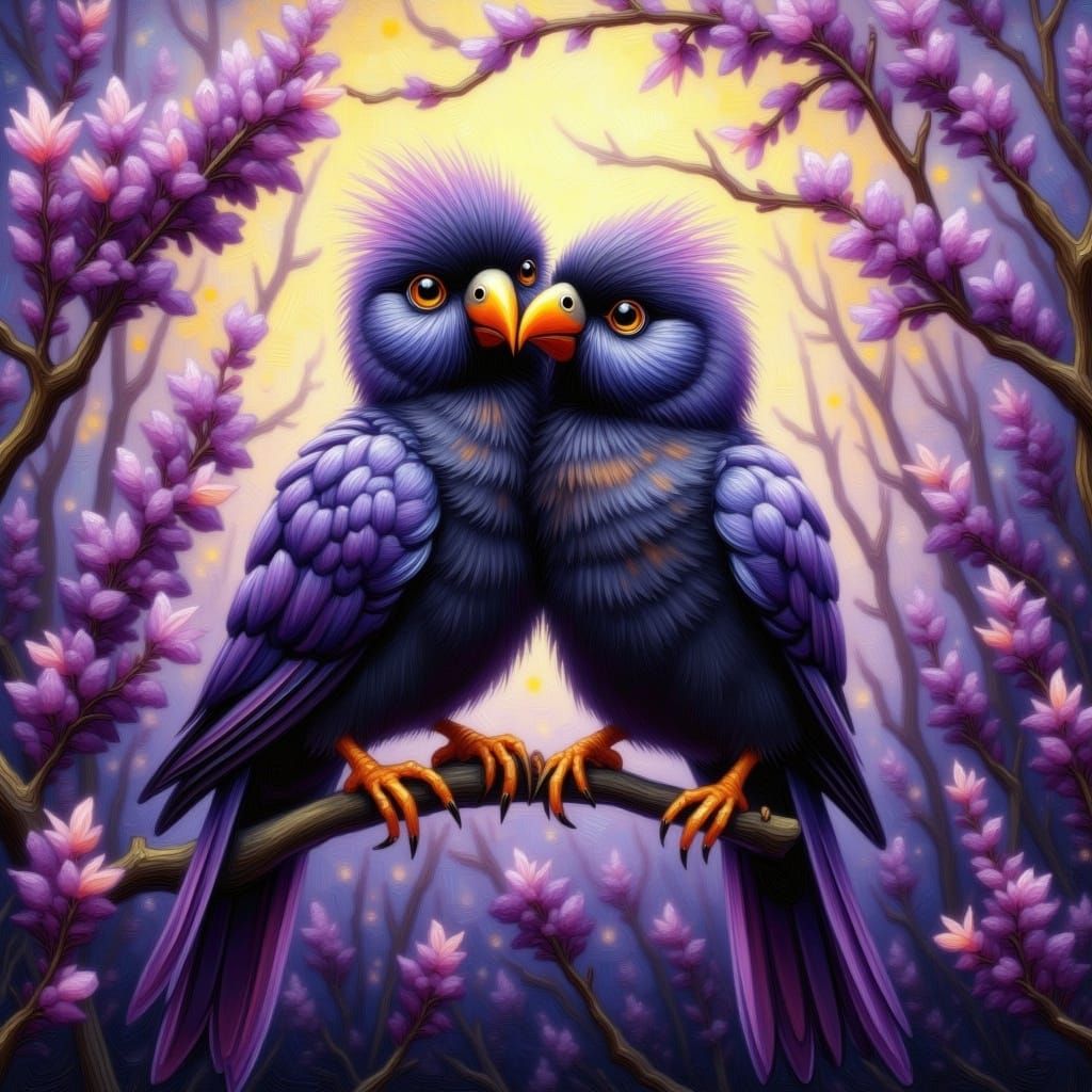 💜Elegant sweet love birds. 💜