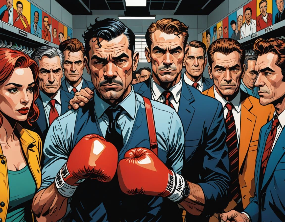 Vibrant Sports Scene in Graphic Novel Style