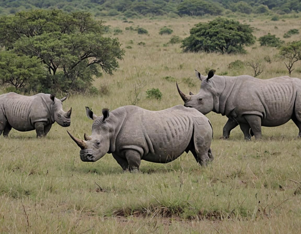 Rhinos Roam Freely at Hluhluwe–iMfolozi Reserve