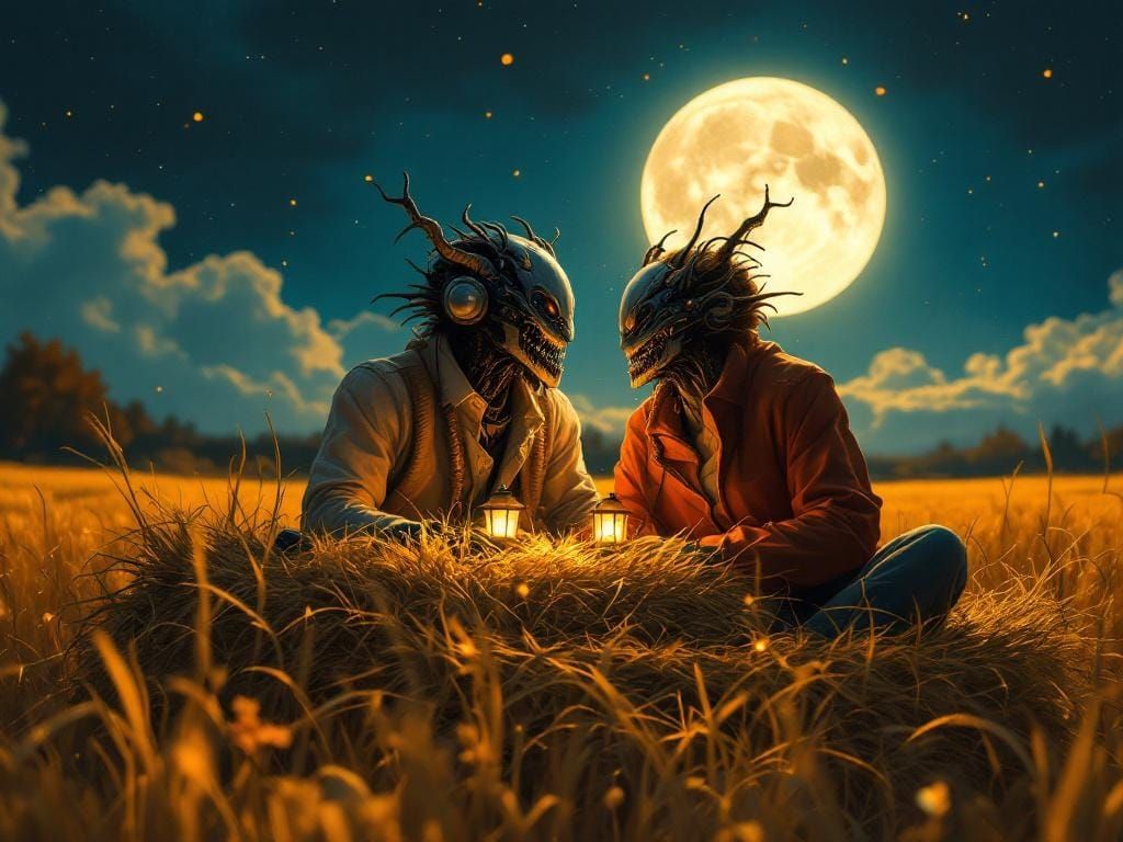 Romantic Hayride: A Surreal Digital Painting