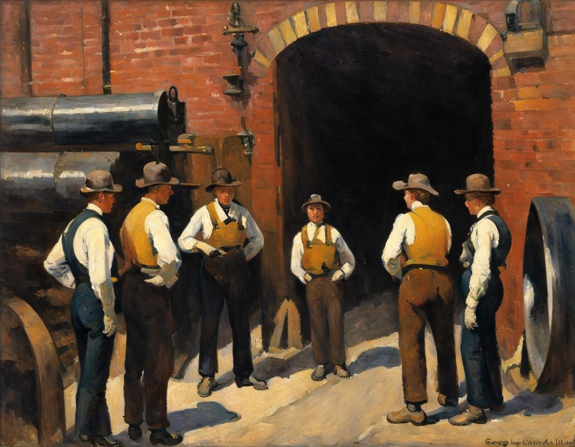Steel Mill Workers: An Ashcan School Painting