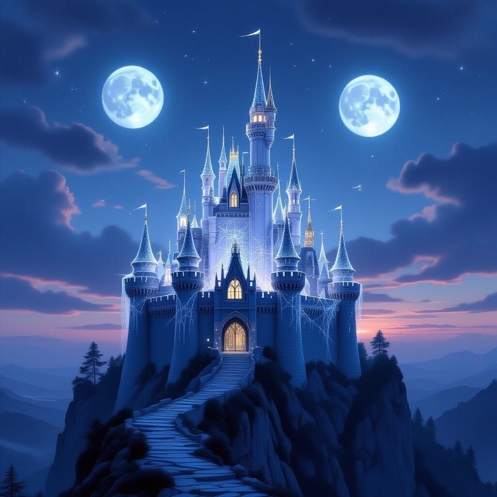 Shimmering Spiderweb Castle on Crag