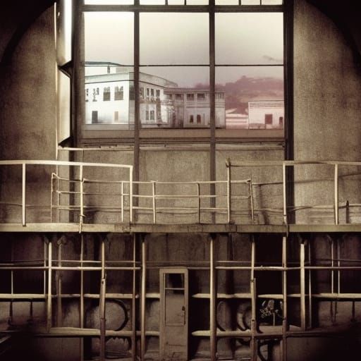 Alcatraz Prison Cells: Dramatic Digital Matte Painting