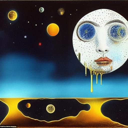 Melting Moon melting, by Salvador Dali and Dorothea Tanning