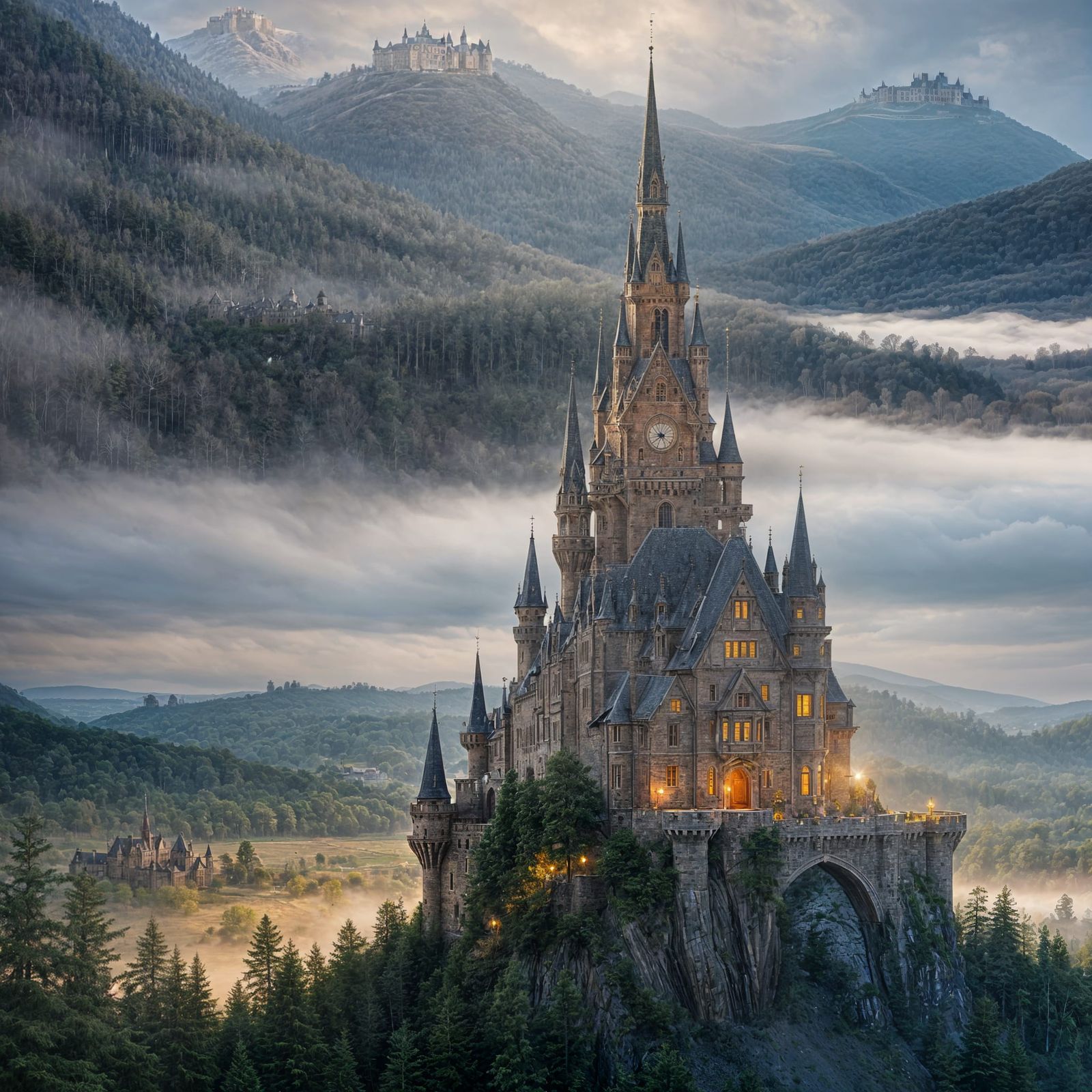 Ethereal Fantasy Landscape in Digital Matte Painting Style