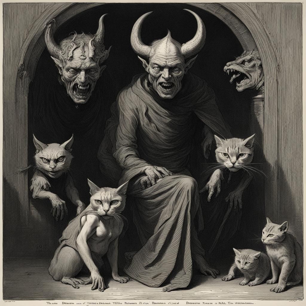 Horrific Demon with Multiple Heads