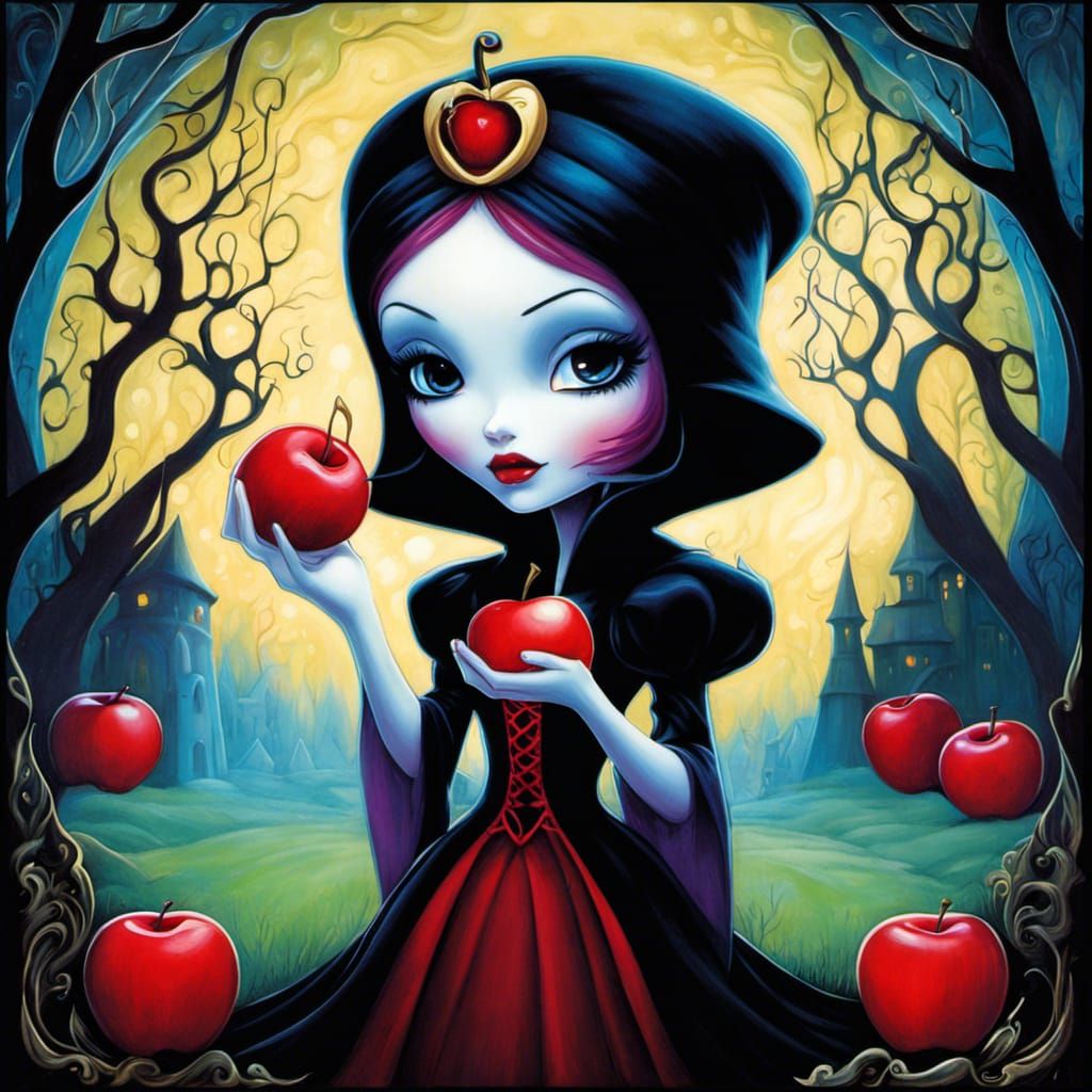 Wicked Witch Offers Apple, Pop Surrealism Style