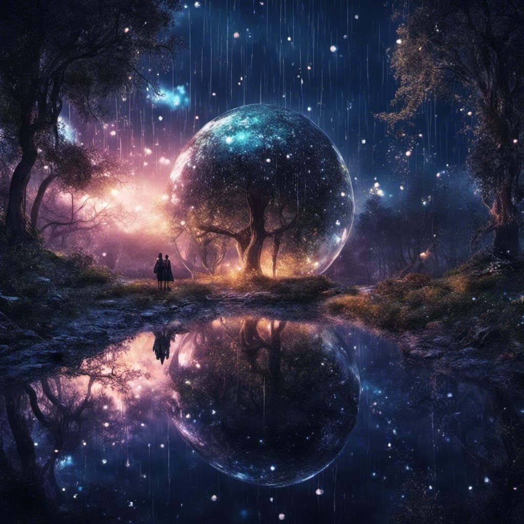 Sparkly Midnight Fantasy World: Cinematic Digital Art