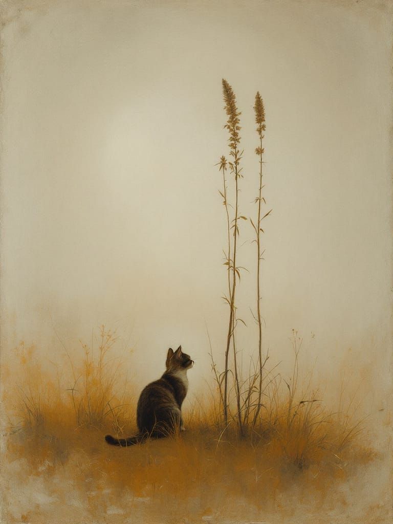 Adorable Cat in Dry Light, Hyperrealistic Texture