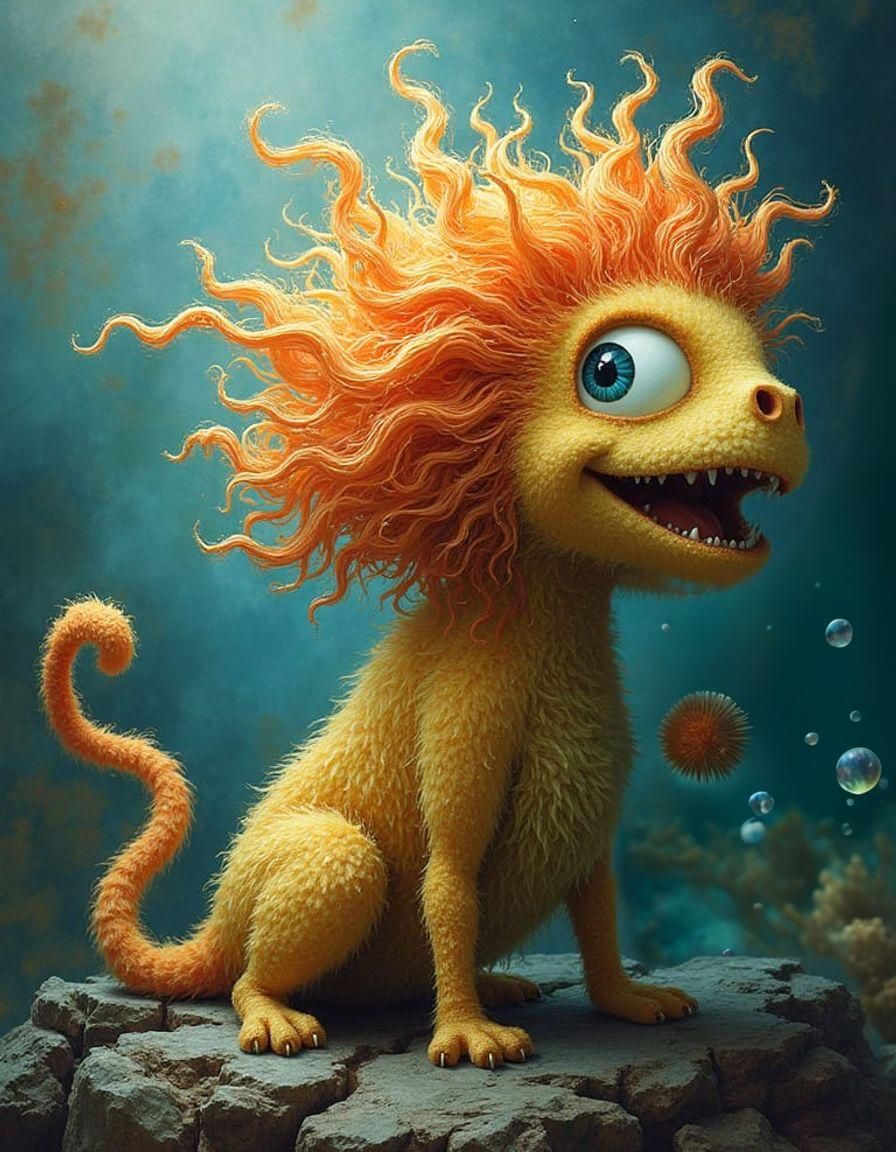 Playful Hybrid Fauna and Flora in Dreamlike Setting