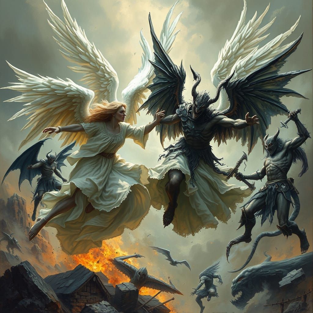 Angels and Demons Clash in Apocalyptic Storm