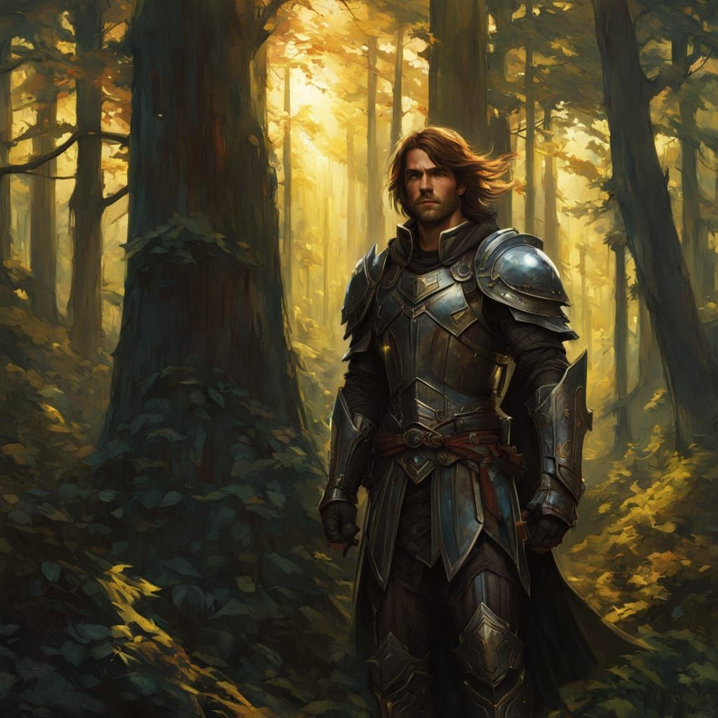 Ethereal Paladin in a Mystical Forest