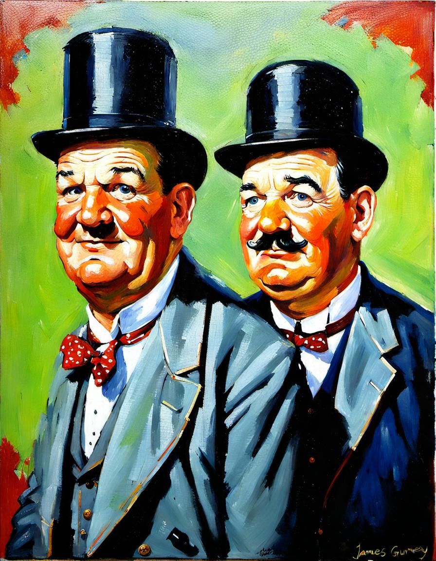 Laurel and Hardy: Oil Painting