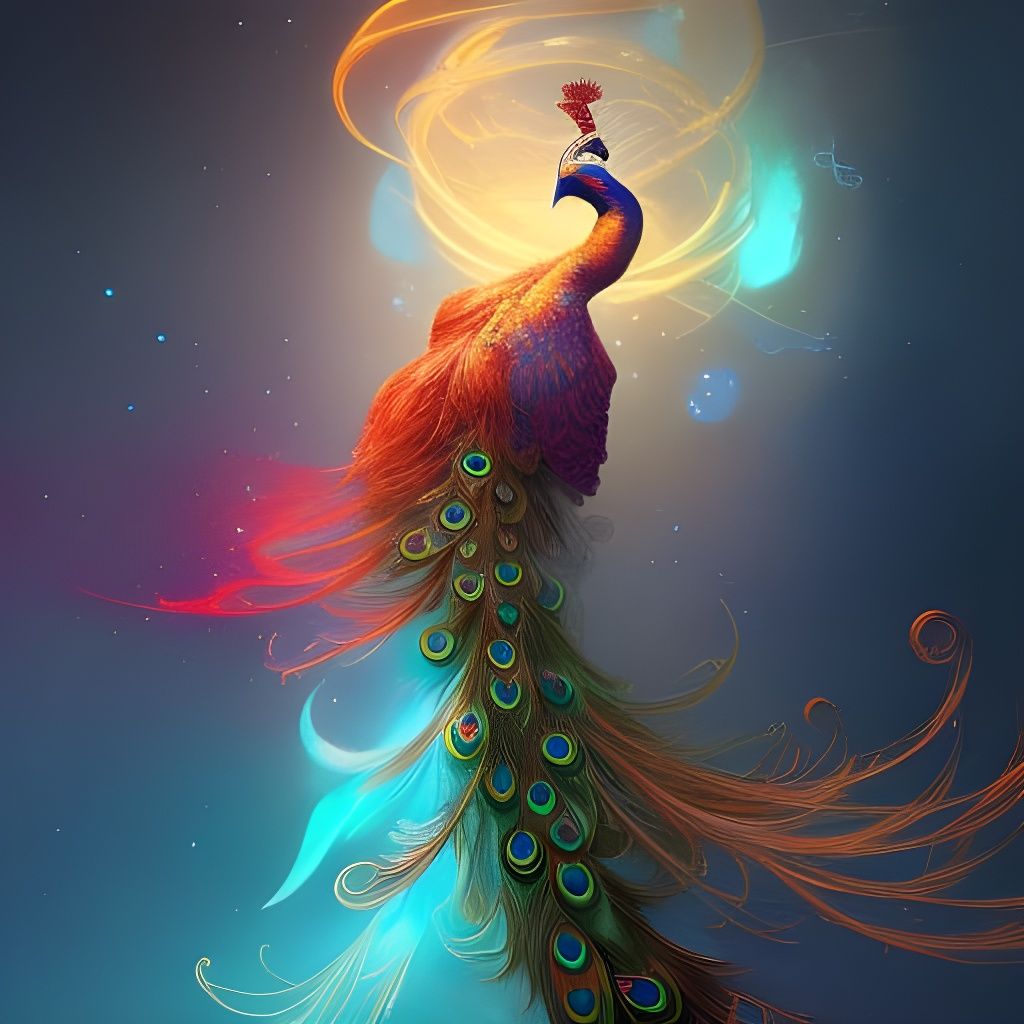 Cosmic Peacock Concept Art in Unreal Engine 5