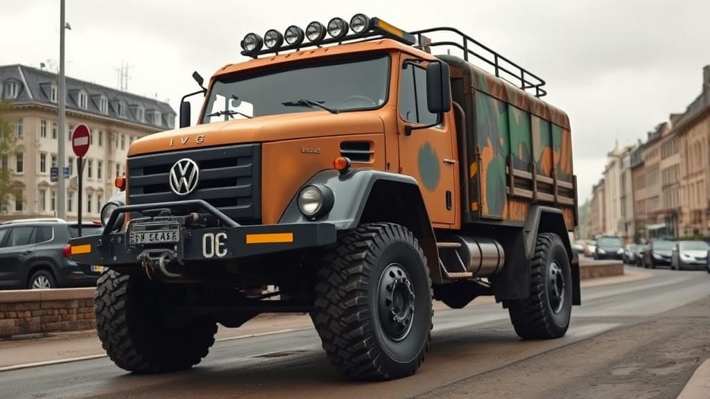 Rugged Off-Road VW Truck in German City