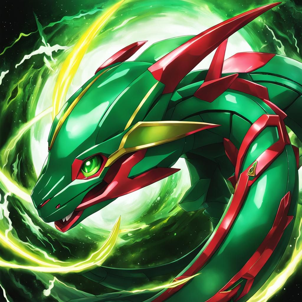 Rayquaza in Anime Key Visual Style