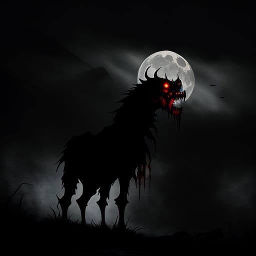 Ghastly Creature of the Night in Moody Gothic Atmosphere