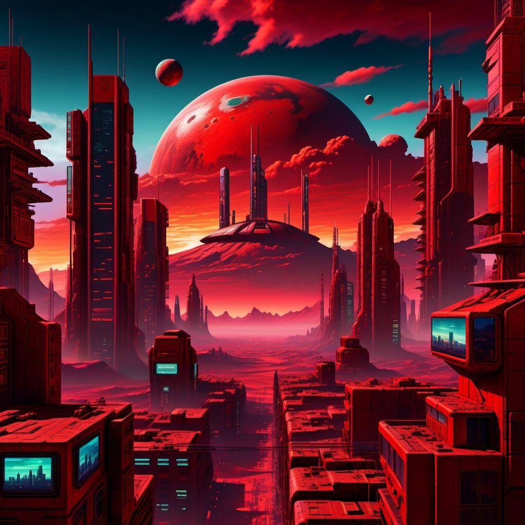 Red sunset lighting