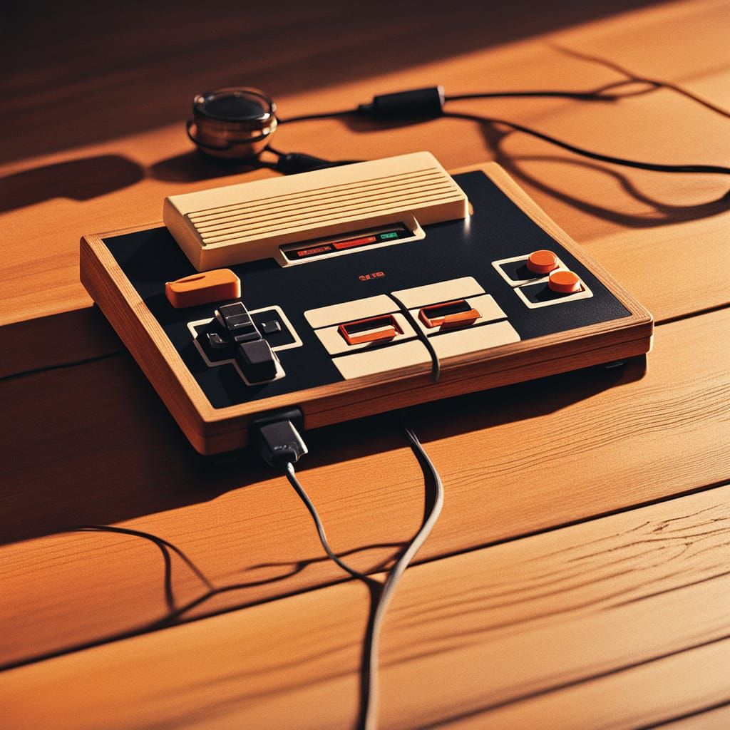 Retro 8-bit Atari Controller in Pixel Art